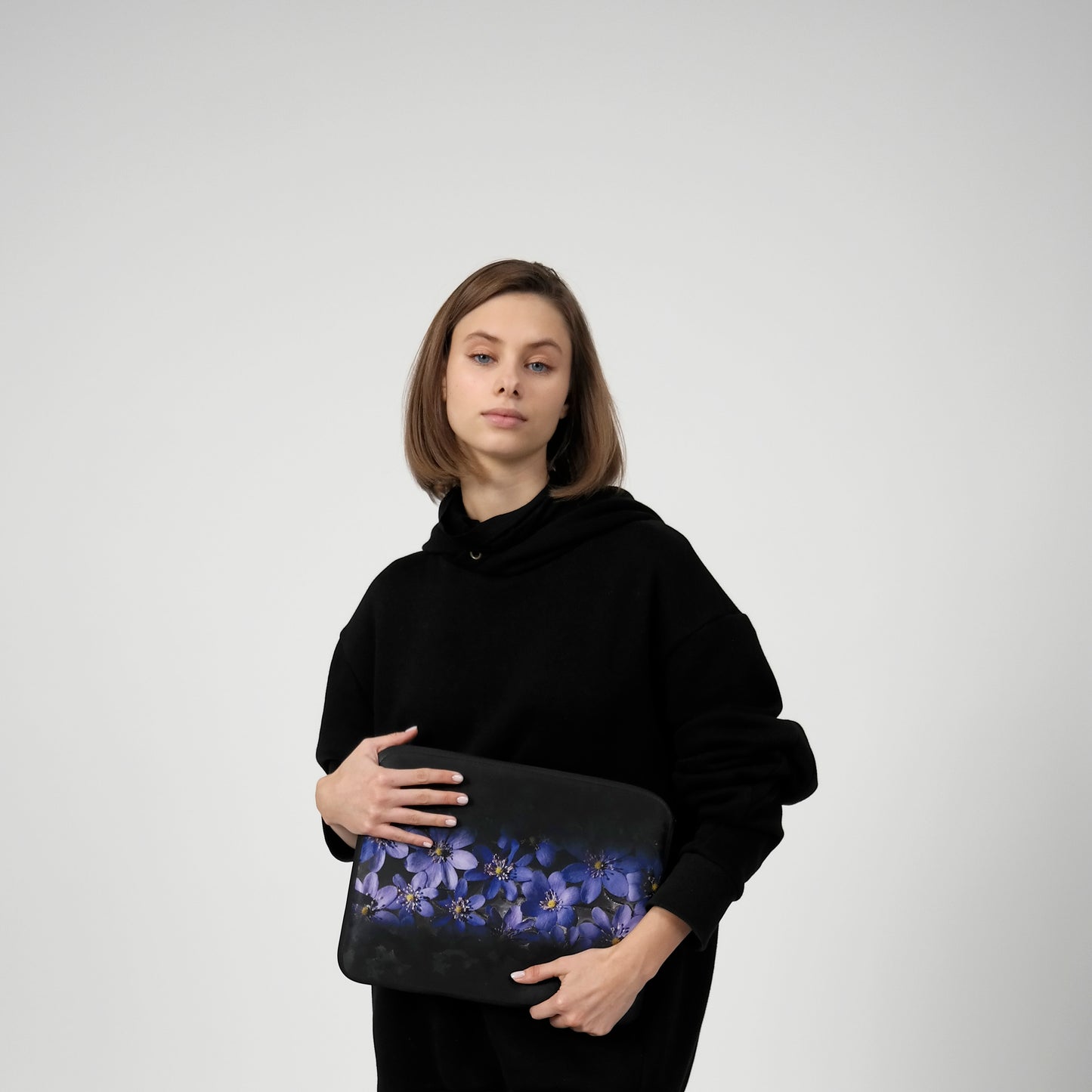 Laptop Sleeve with original "Blue Hepatica" flower print