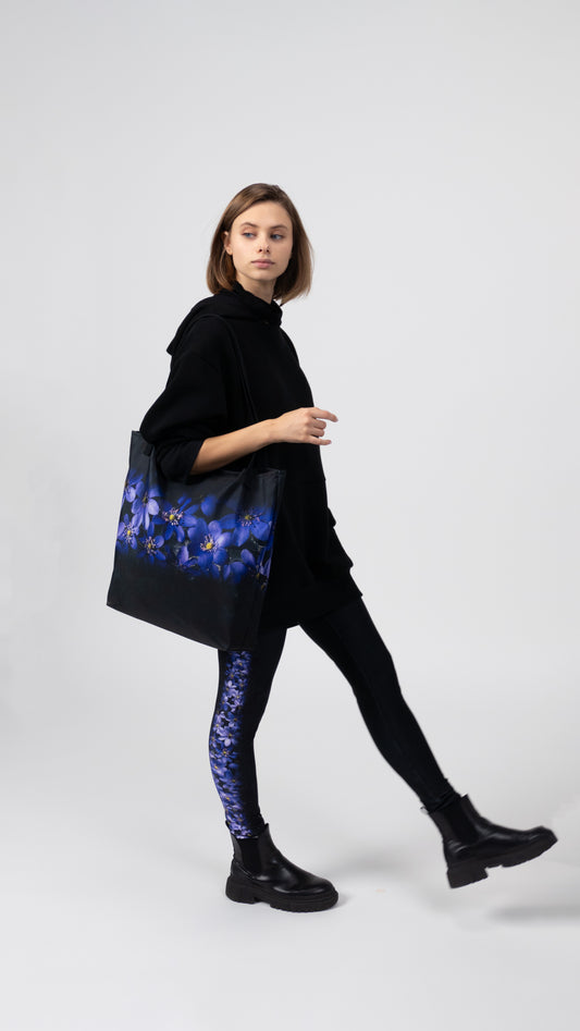 Blue Hepatica All-Over Print Large Tote Bag
